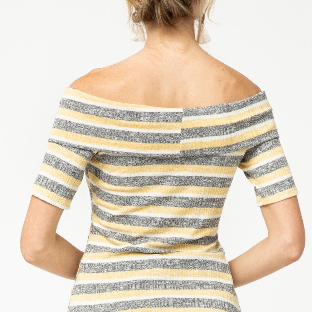 Off The Shoulder Ribbed Top - Picture 2 of 3